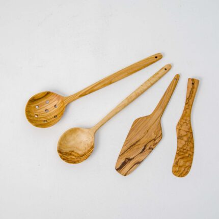 Ağaç Mutfak Seti – Zeytin – 4 Parça