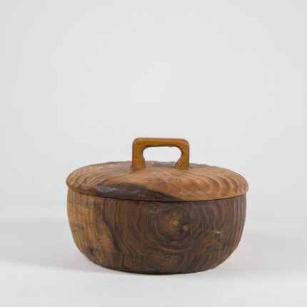 Kapaklı Ağaç Kase – Ceviz – Ekstra Büyük Boy