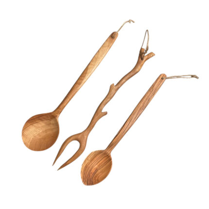 Ağaç Mutfak Seti – Zeytin – 3 Parça