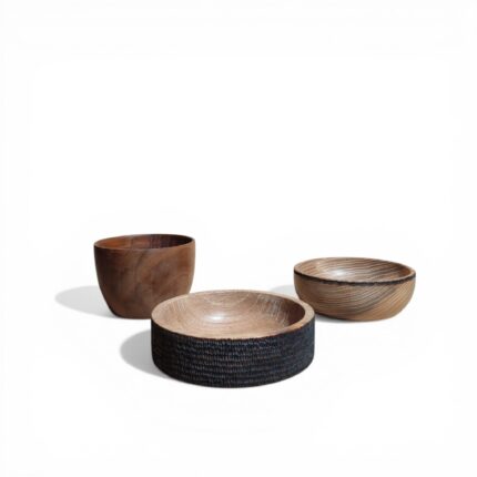 Ağaç Kase Seti - 3'lü - Ceviz - Küçük Boy